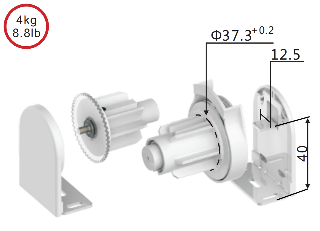 Sunewell Roller Blind Mechanism ZFADA38-39
